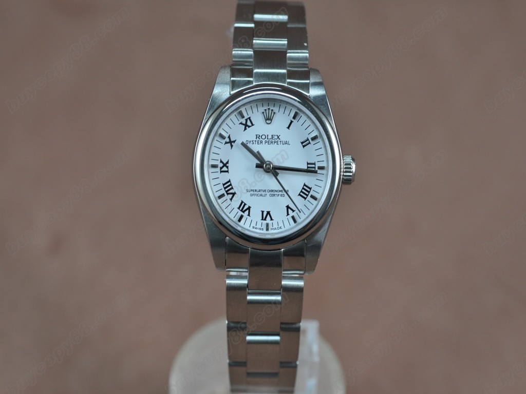 勞力士【女性用】Oyster 25mm SS White Swiss Eta 2671-2 自動機芯搭載0