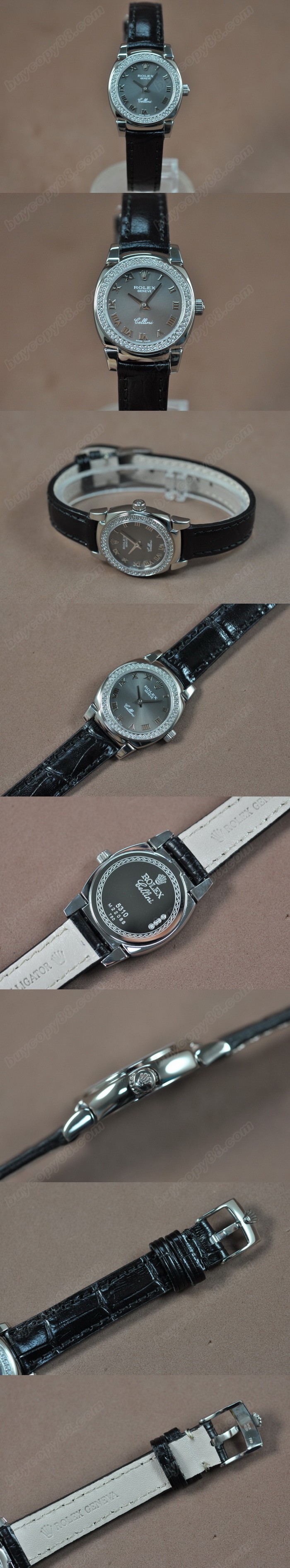 勞力士 Watches Cellini 26mm SS/LE Diam Bel Metal 灰色 文字盤 Ronda 762 石英機芯 搭 載0