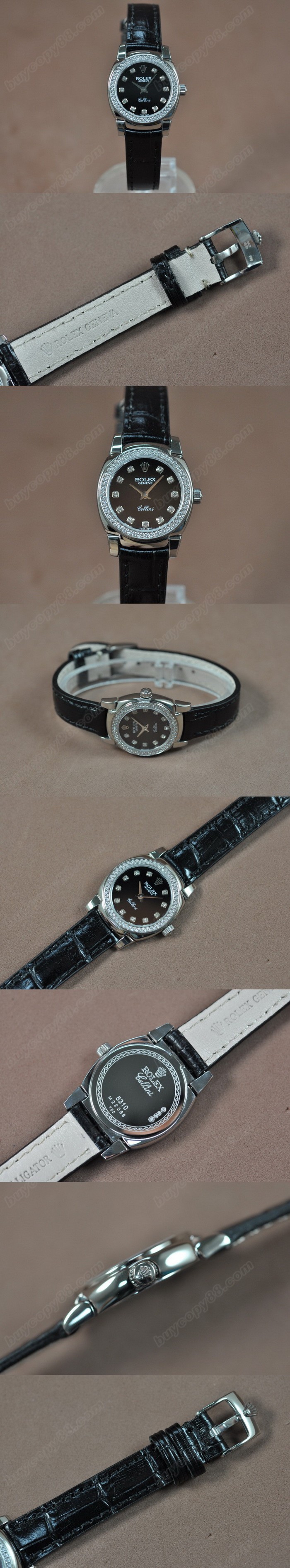  勞力士 Watches Cellini 26mm SS/LE Diam Bel 黑 文字盤 Ronda 762 石英機芯 搭 載  0