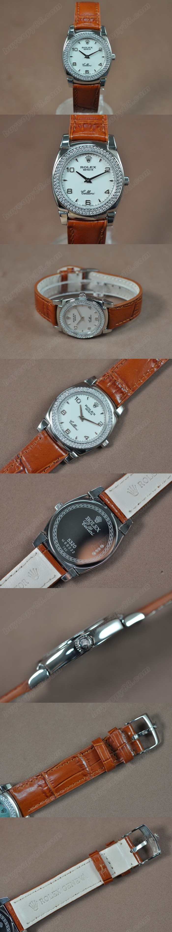 勞力士 Watches Cellini 32mm SS/LE Diam Bel 白 文字盤 Ronda 762 石英機芯 搭 載 0