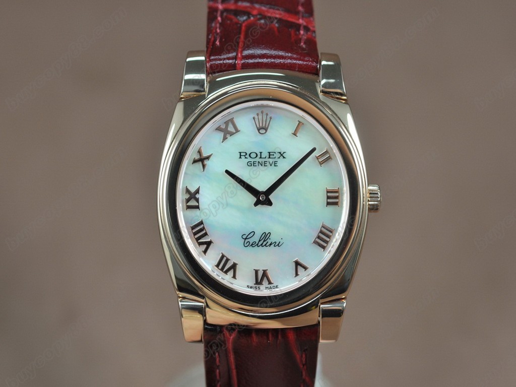 勞力士【男女兼用】 Cellini 36mm RG/LE Pearl blue dial Ronda 762石英機芯搭載1