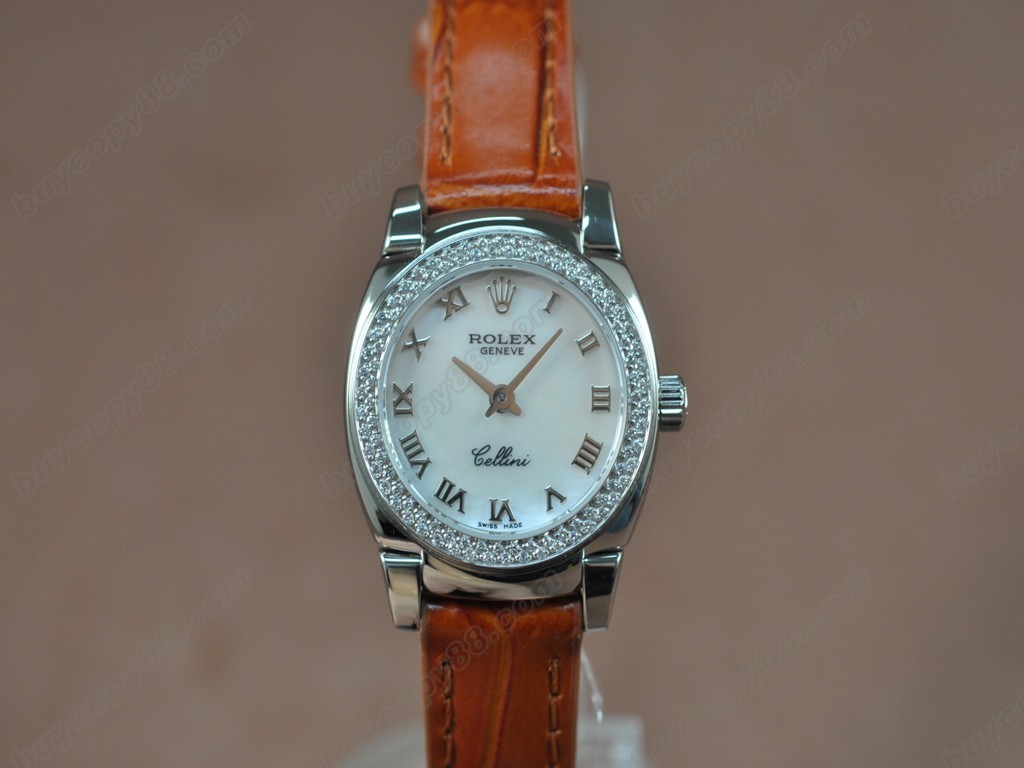 勞力士【女性用】 Cellini 26mm SS/LE Diam Bel Pearl grey dial Ronda 762 石英機芯搭載1