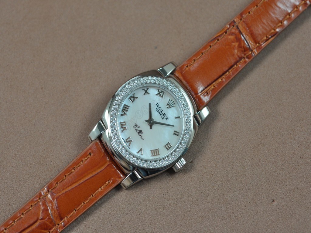 勞力士【女性用】 Cellini 26mm SS/LE Diam Bel Pearl grey dial Ronda 762 石英機芯搭載2