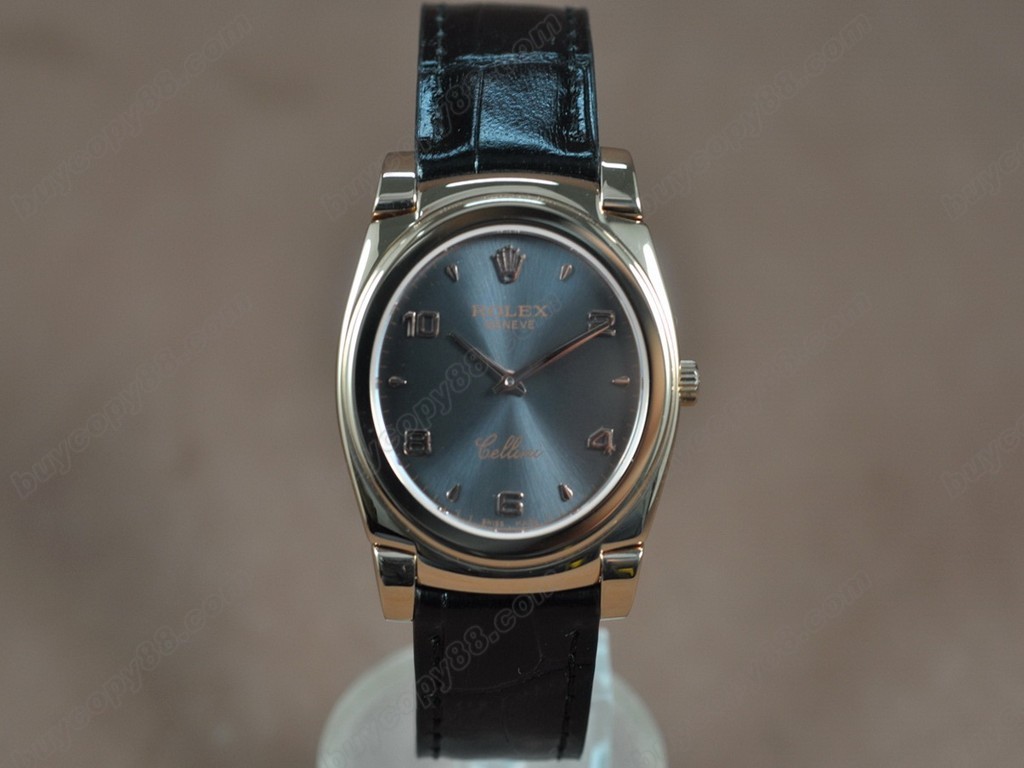 勞力士【男女兼用】 Cellini 36mm RG/LE Pearl blue dial Ronda 762 石英機芯搭載9