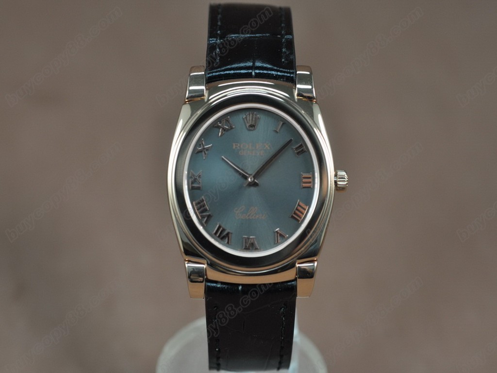 勞力士【男女兼用】Cellini 36mm RG/LE Pearl blue dial Ronda 762 石英機芯搭載10