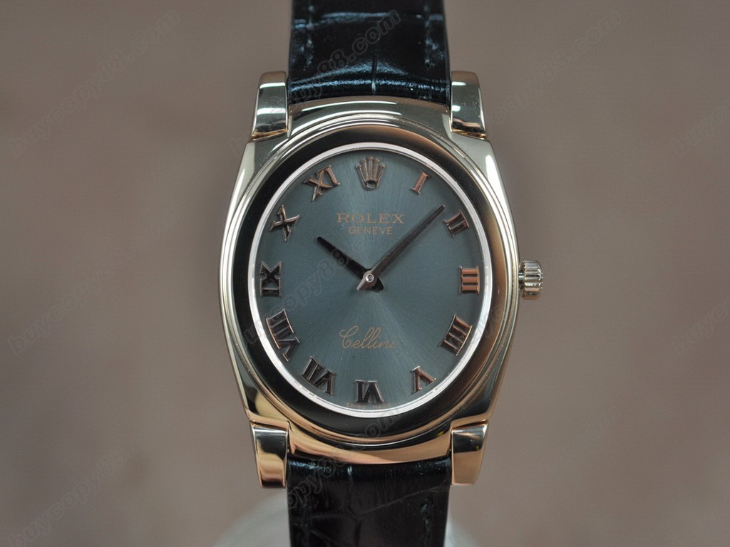 勞力士【男女兼用】Cellini 36mm RG/LE Pearl blue dial Ronda 762 石英機芯搭載9