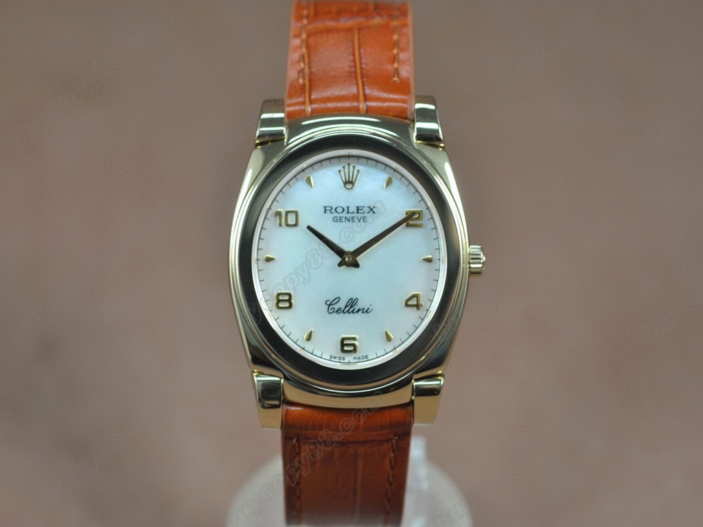 勞力士【男女兼用】Cellini 36mm YG/LE Silver dial Ronda 762 石英機芯搭載10