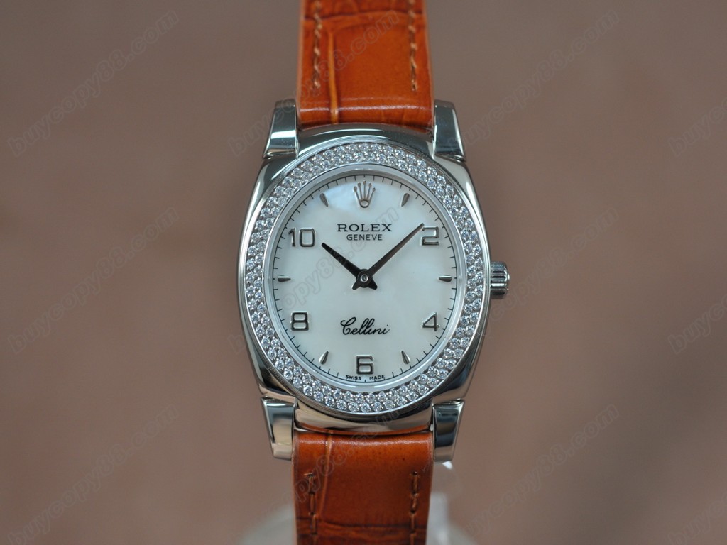 勞力士【女性用】Cellini 32mm SS/LE Diam Bel White dial Ronda 762 石英機芯搭載6