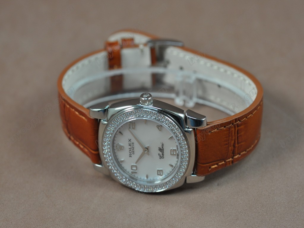 勞力士【女性用】Cellini 32mm SS/LE Diam Bel White dial Ronda 762 石英機芯搭載5