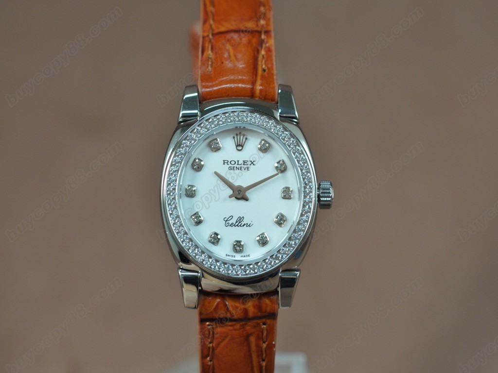 勞力士【女性用】Cellini 26mm SS/LE Diam Bel Pearl grey dial Ronda 762 石英機芯搭載1