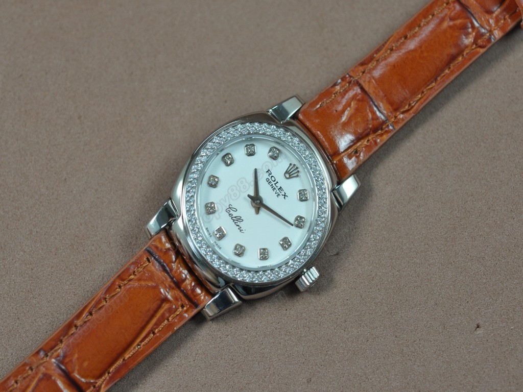 勞力士【女性用】Cellini 26mm SS/LE Diam Bel Pearl grey dial Ronda 762 石英機芯搭載3