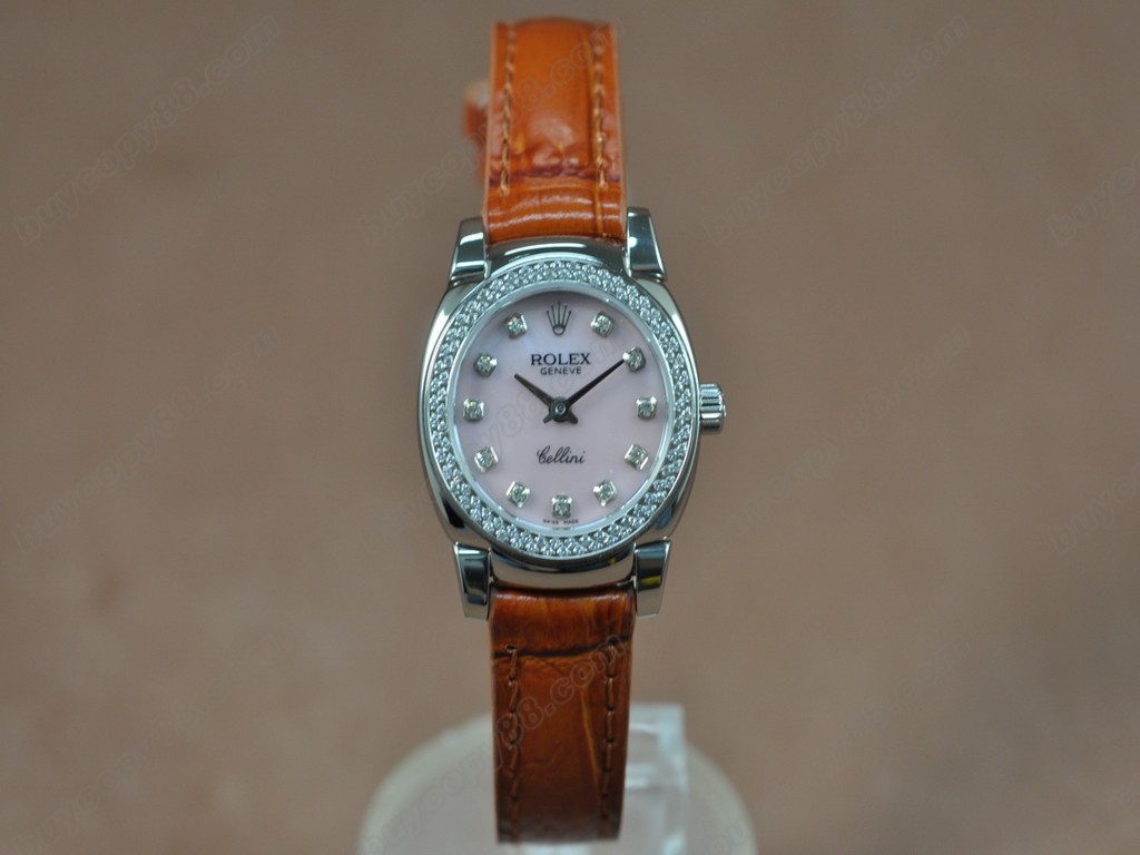 勞力士【女性用】 Cellini 26mm SS/LE Diam Bel Pearl grey dial Ronda 762 石英機芯搭載0