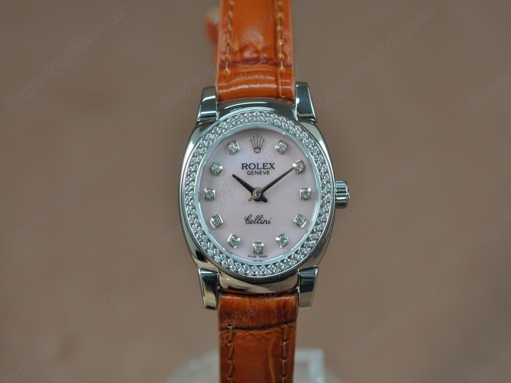 勞力士【女性用】 Cellini 26mm SS/LE Diam Bel Pearl grey dial Ronda 762 石英機芯搭載1