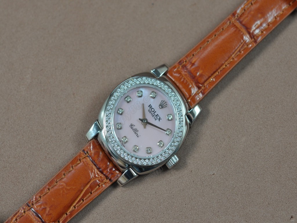 勞力士【女性用】 Cellini 26mm SS/LE Diam Bel Pearl grey dial Ronda 762 石英機芯搭載3