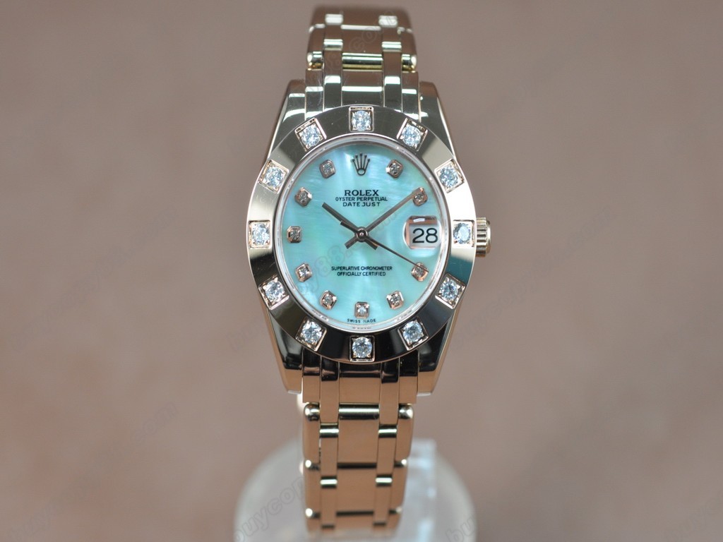 勞力士【女性用】DateJust Mid 34mm Full RG White Dial A-2836-2 自動機芯搭載5