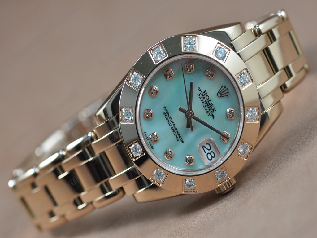 勞力士【女性用】DateJust Mid 34mm Full RG White Dial A-2836-2 自動機芯搭載3