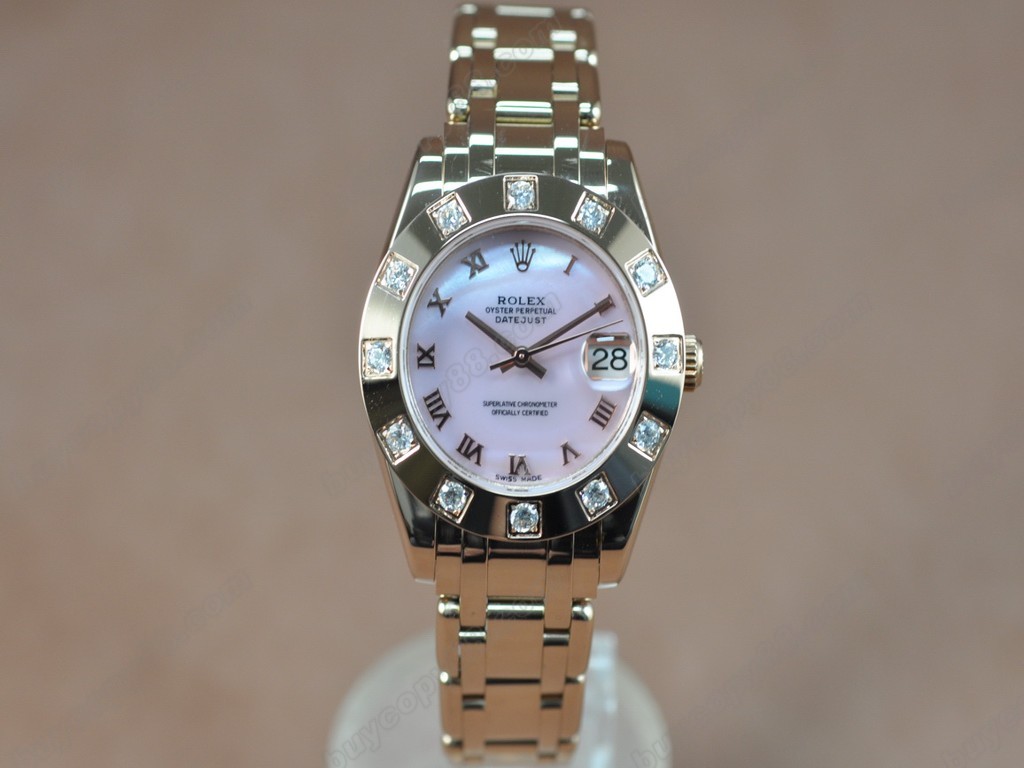 勞力士【女性用】 DateJust Mid 34mm Full RG White Dial A-2836-2自動機芯搭載0