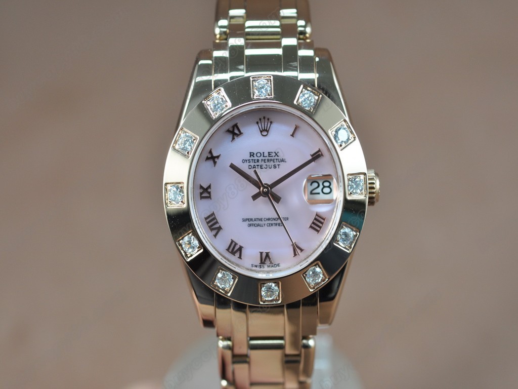 勞力士【女性用】 DateJust Mid 34mm Full RG White Dial A-2836-2自動機芯搭載1