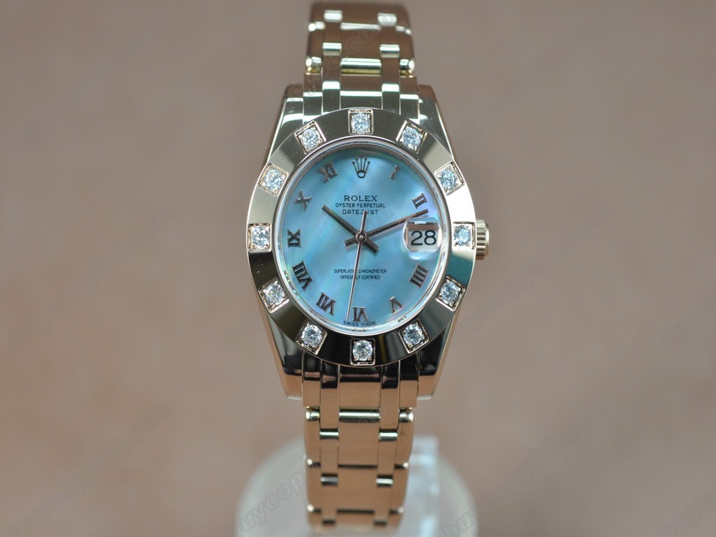 勞力士【女性用】 DateJust Mid 34mm Full RG White Dial A-2836-2 自動機芯搭載0