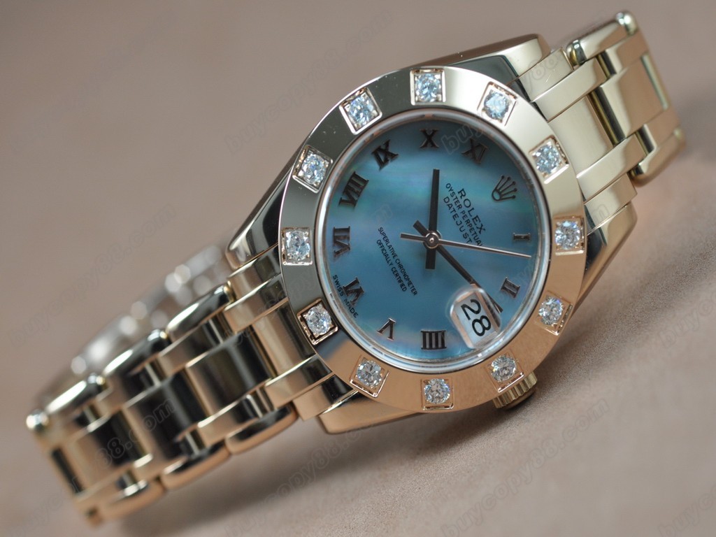 勞力士【女性用】 DateJust Mid 34mm Full RG White Dial A-2836-2 自動機芯搭載2