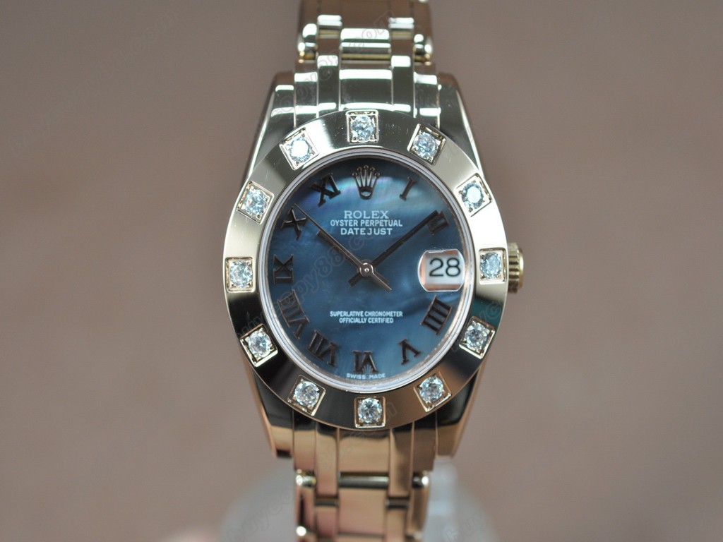 勞力士【女性用】DateJust Mid 34mm Full RG White Dial A-2836-2 自動機芯搭載1