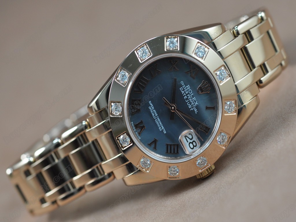 勞力士【女性用】DateJust Mid 34mm Full RG White Dial A-2836-2 自動機芯搭載2