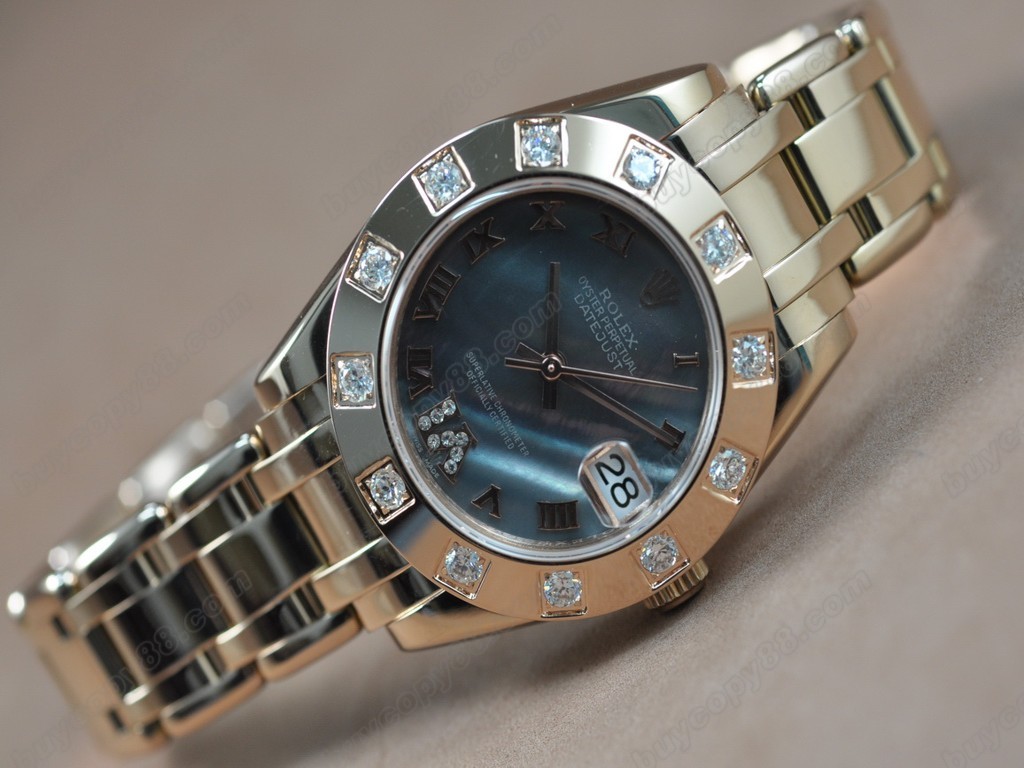 勞力士【女性用】DateJust Mid 34mm Full RG White Dial A-2836-2自動機芯搭載2