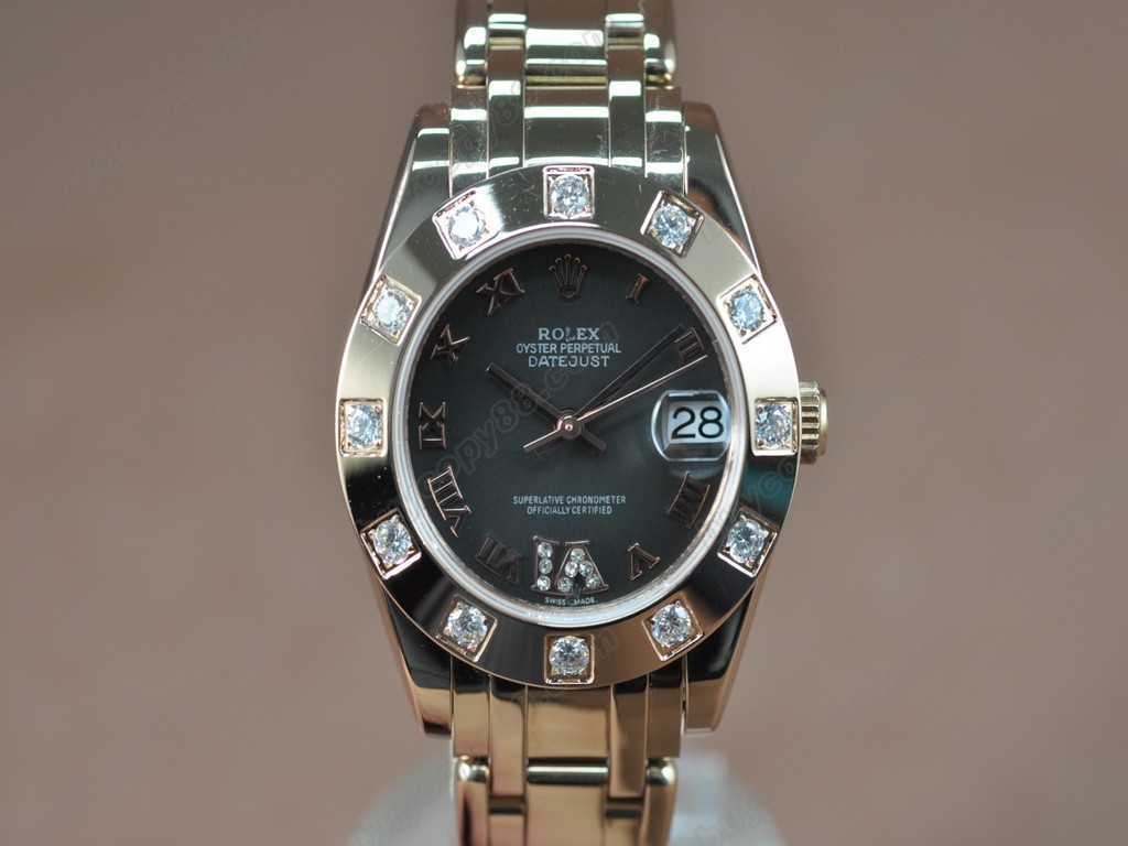 勞力士【女性用】DateJust Mid 34mm Full RG White Dial A-2836-2 自動機芯搭載1