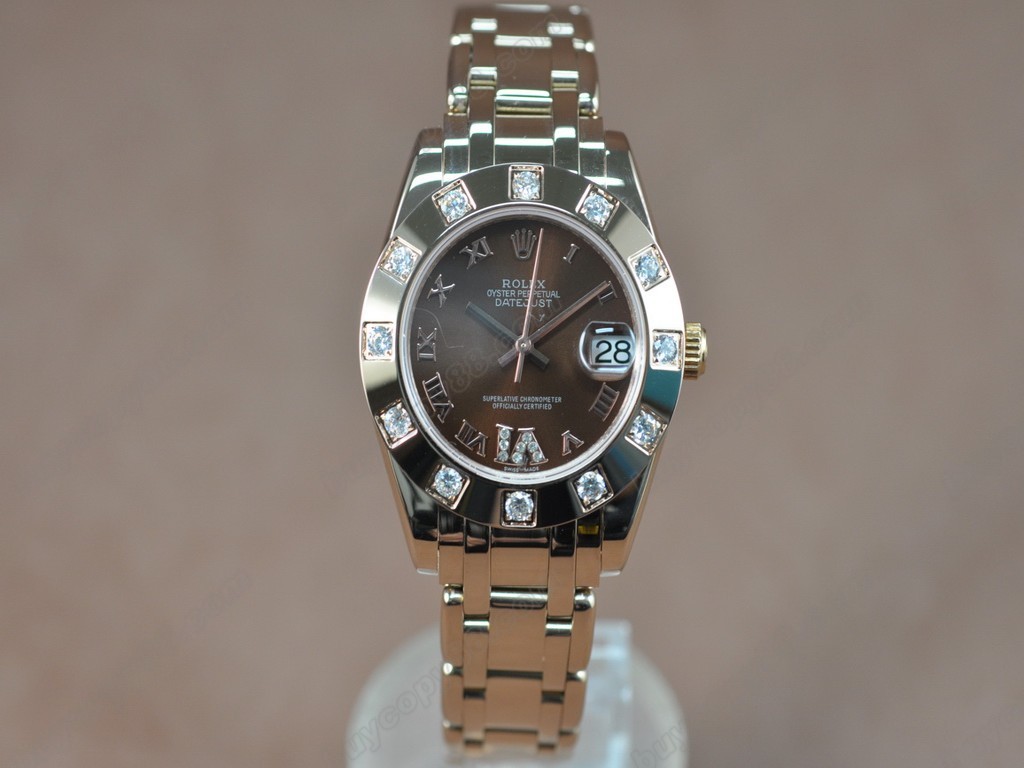 勞力士【女性用】DateJust Mid 34mm Full RG White Dial A-2836-2 自動機芯搭載0