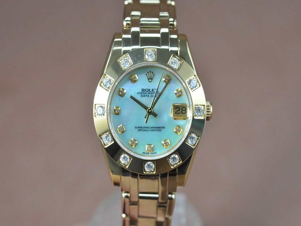 勞力士【女性用】 DateJust Mid 34mm Full YG White Dial A-2836-2 自動機芯搭載5