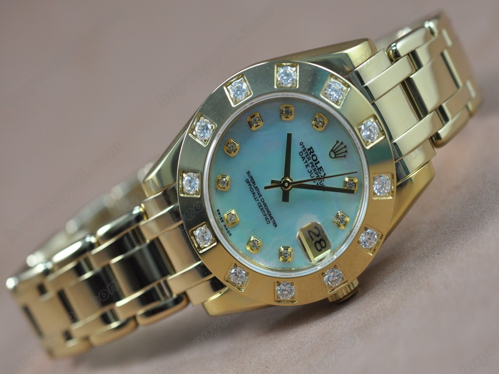 勞力士【女性用】 DateJust Mid 34mm Full YG White Dial A-2836-2 自動機芯搭載4