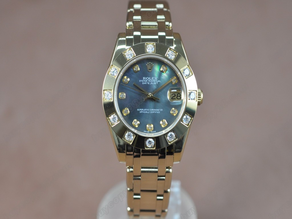 勞力士【女性用】 DateJust Mid 34mm Full YG White Dial A-2836-2 自動機芯搭載0