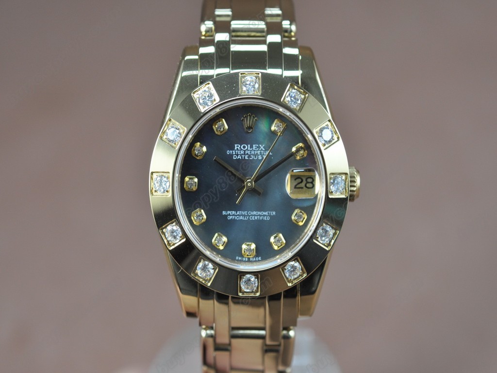 勞力士【女性用】 DateJust Mid 34mm Full YG White Dial A-2836-2 自動機芯搭載1