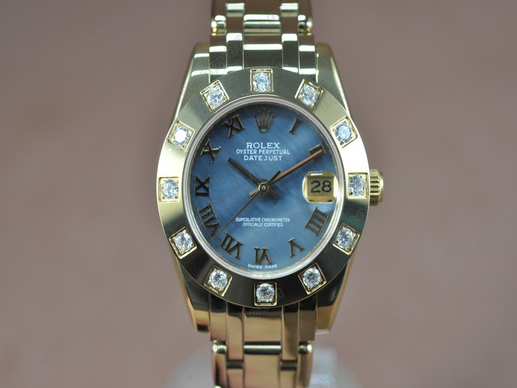 勞力士【女性用】DateJust Mid 34mm Full YG White Dial A-2836-2 自動機芯搭載1