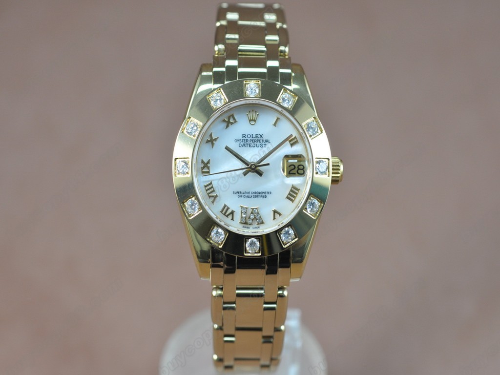 勞力士【女性用】 DateJust Mid 34mm YG Silver Dial A-2836-2 自動機芯搭載0