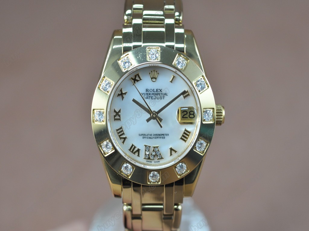 勞力士【女性用】 DateJust Mid 34mm YG Silver Dial A-2836-2 自動機芯搭載1