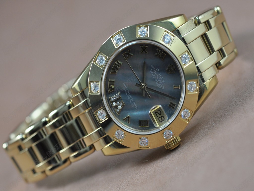 勞力士【女性用】 DateJust Mid 34mm YG Silver Dial A-2836-2 自動機芯搭載2