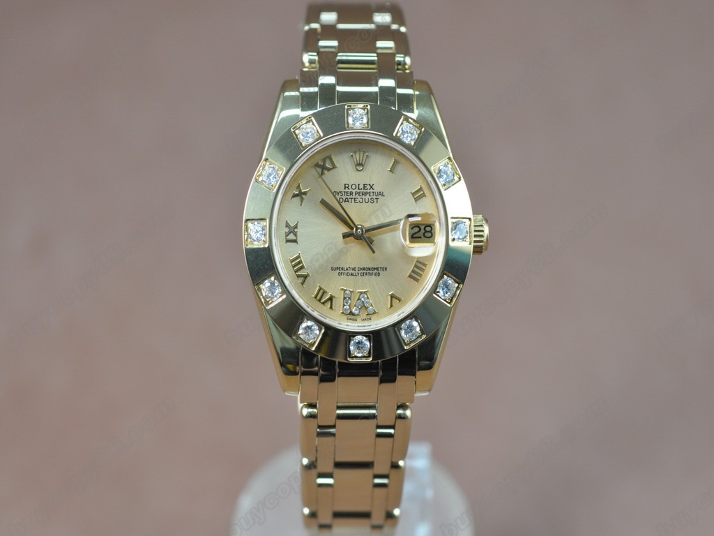 勞力士【女性用】 DateJust Mid 34mm YG Silver Dial A-2836-2 自動機芯搭載0