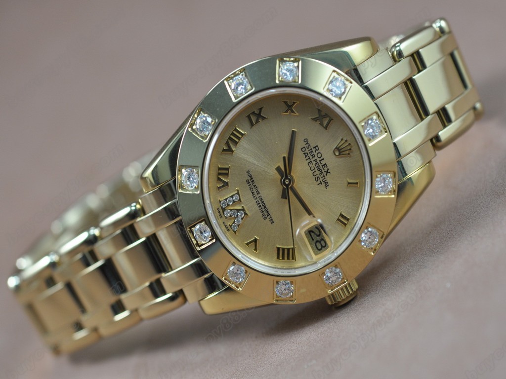 勞力士【女性用】 DateJust Mid 34mm YG Silver Dial A-2836-2 自動機芯搭載3