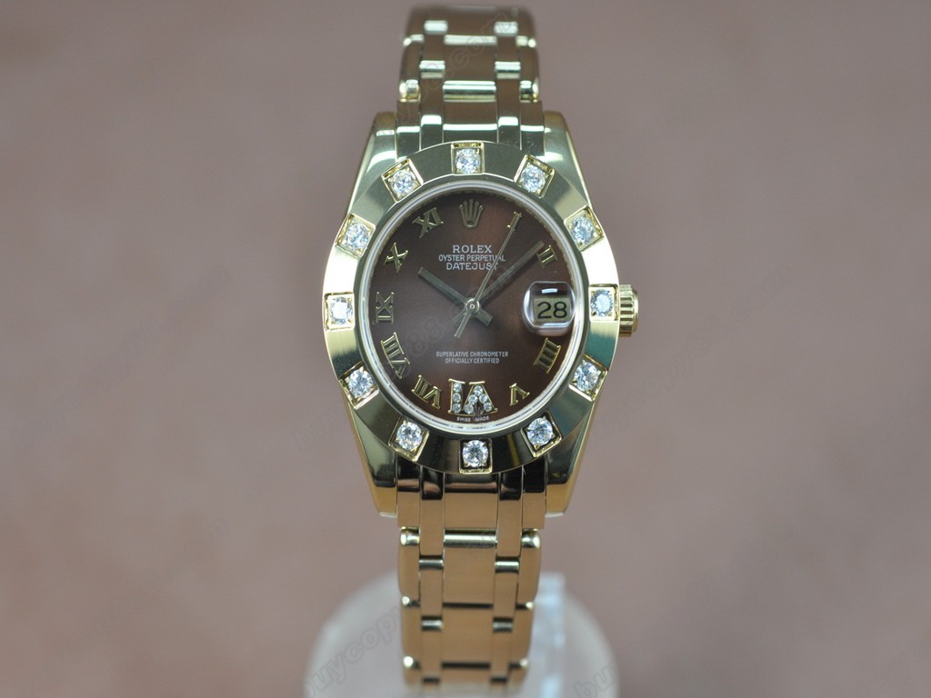 勞力士【女性用】 DateJust Mid 34mm YG Silver Dial A-2836-2 自動機芯搭載0