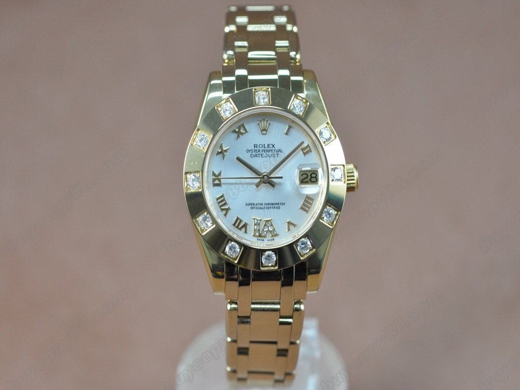 勞力士【女性用】 DateJust Mid 34mm YG Silver Dial A-2836-2 自動機芯搭載0