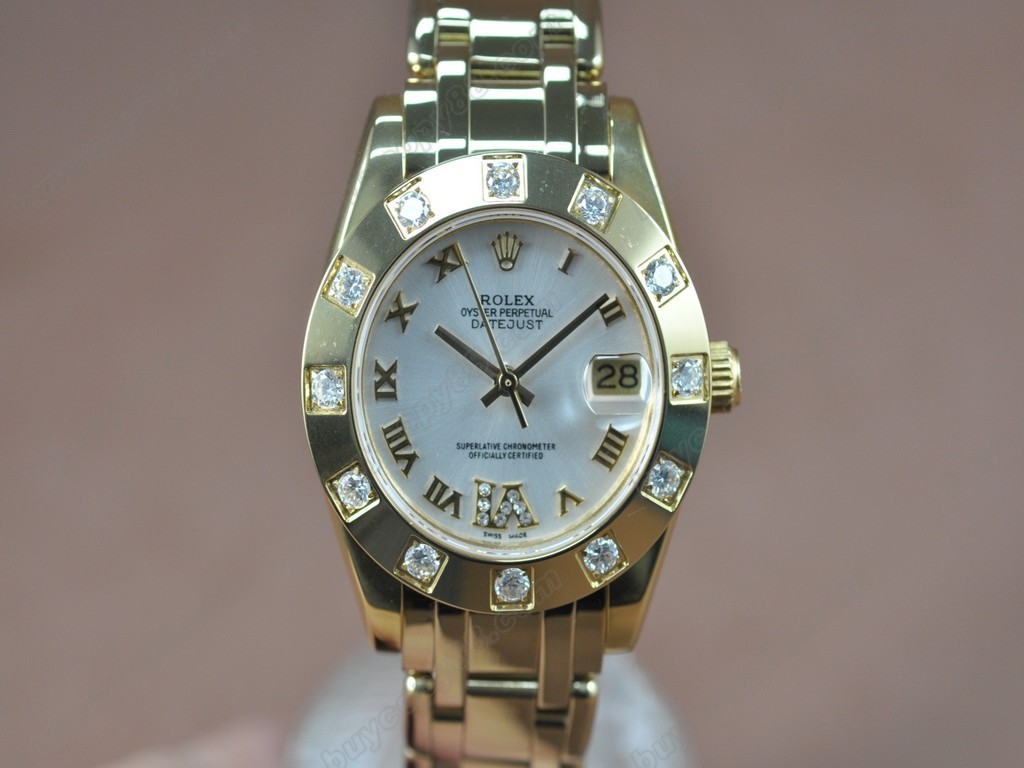 勞力士【女性用】 DateJust Mid 34mm YG Silver Dial A-2836-2 自動機芯搭載2