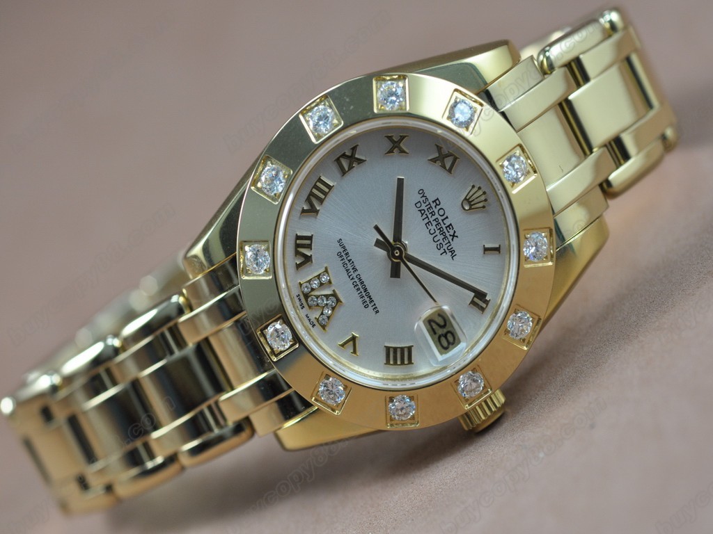 勞力士【女性用】 DateJust Mid 34mm YG Silver Dial A-2836-2 自動機芯搭載3