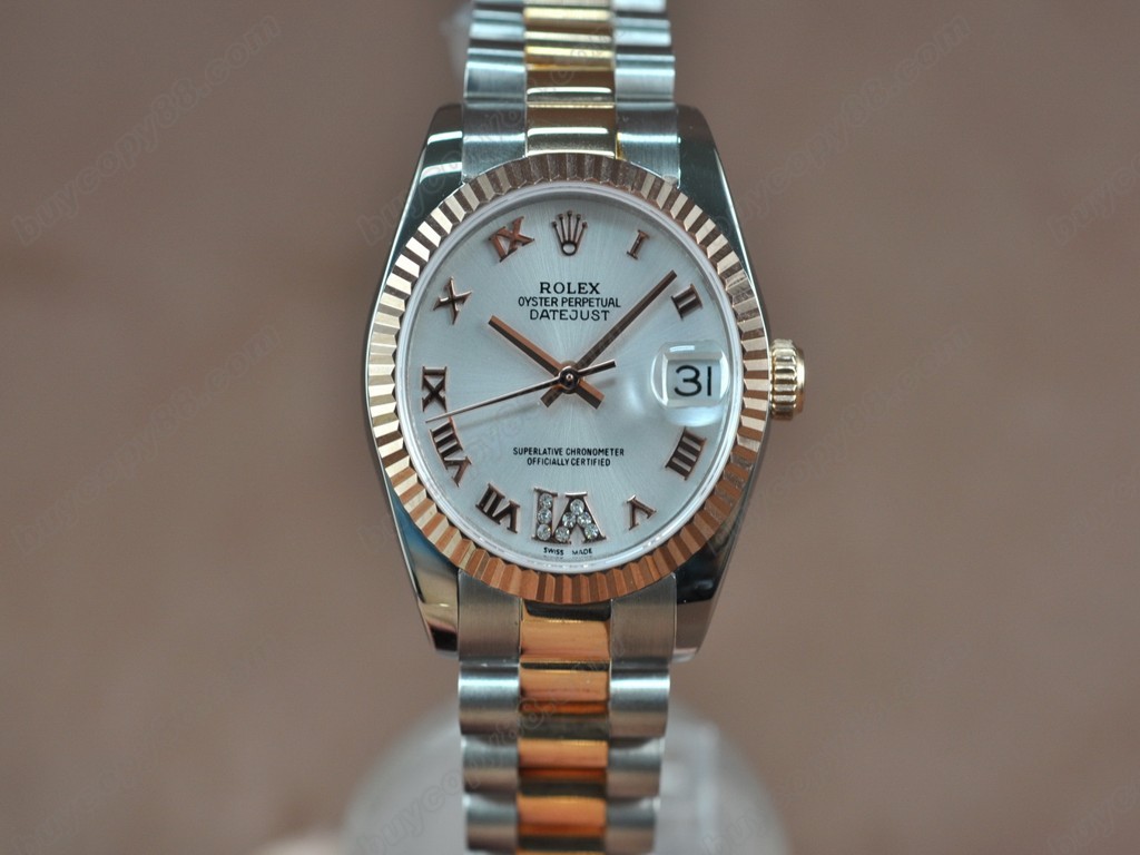 勞力士【男性用】DateJust 36mm TT White Dial A-2836-2 自動機芯搭載2