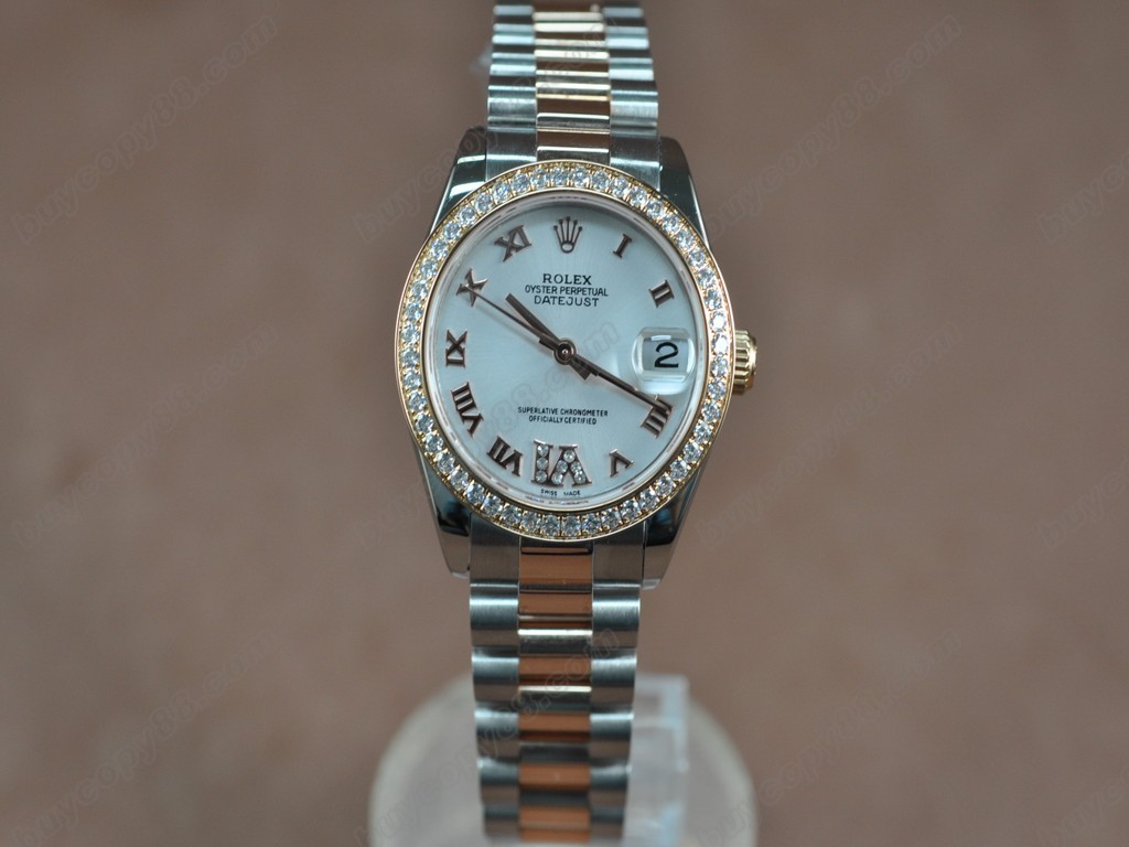 勞力士【男性用】 DateJust 36mm TT Diamonds White Dial A-2836-2 自動機芯搭載0