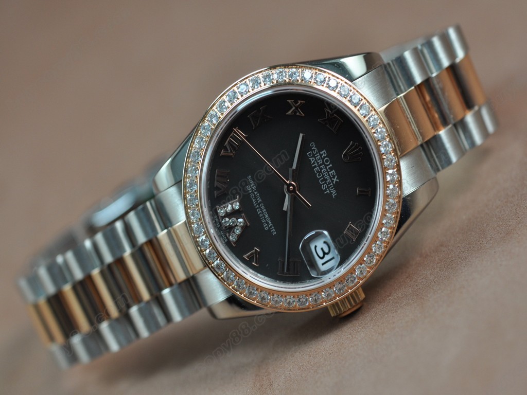 勞力士【男性用】 DateJust 36mm TT Diamonds White Dial A-2836-2 自動機芯搭載3