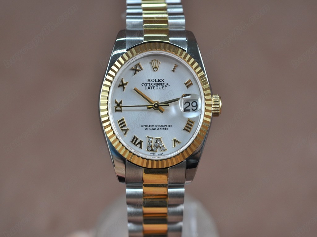 勞力士【男性用】 DateJust 36mm TT White Dial A-2836-2 自動機芯搭載4