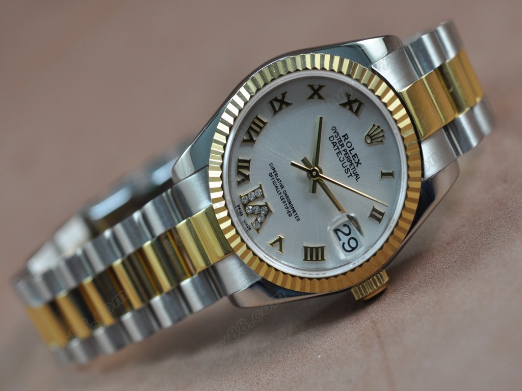 勞力士【男性用】 DateJust 36mm TT White Dial A-2836-2 自動機芯搭載5