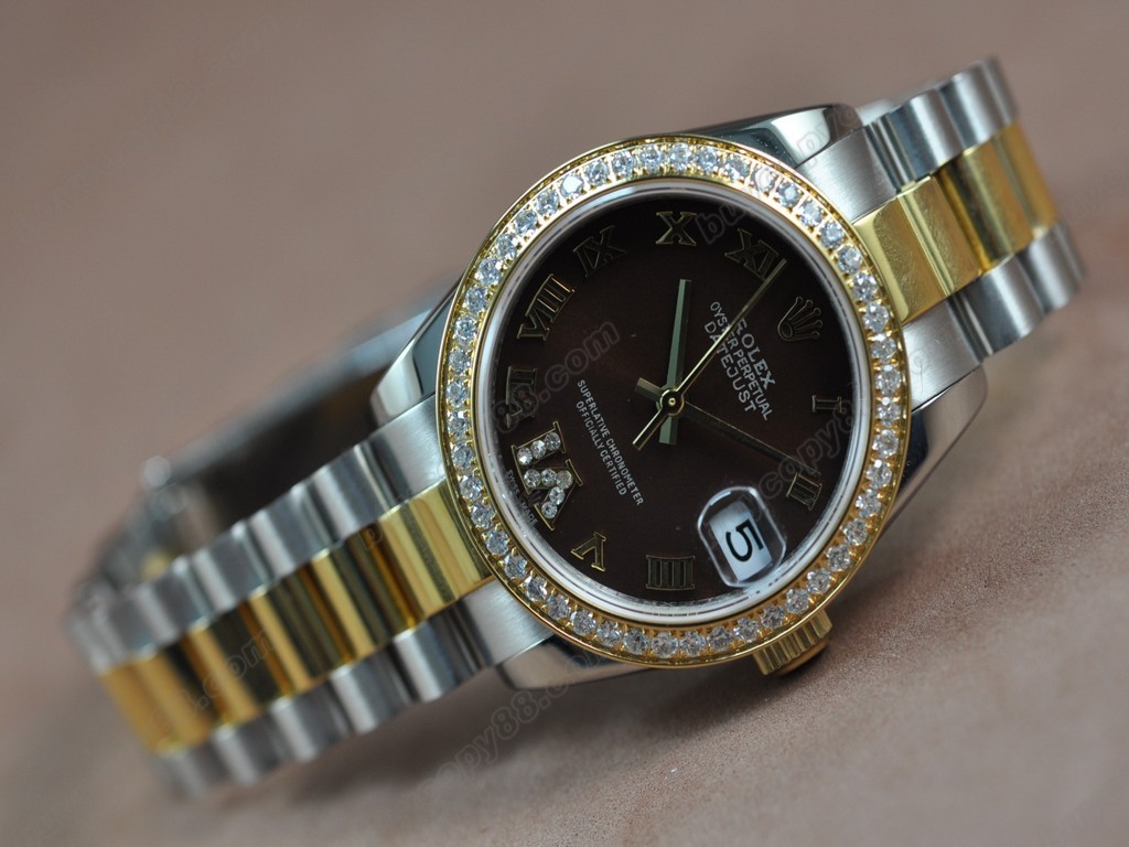 勞力士【男性用】 DateJust 36mm TT Diamonds White Dial A-2836-2自動機芯搭載3