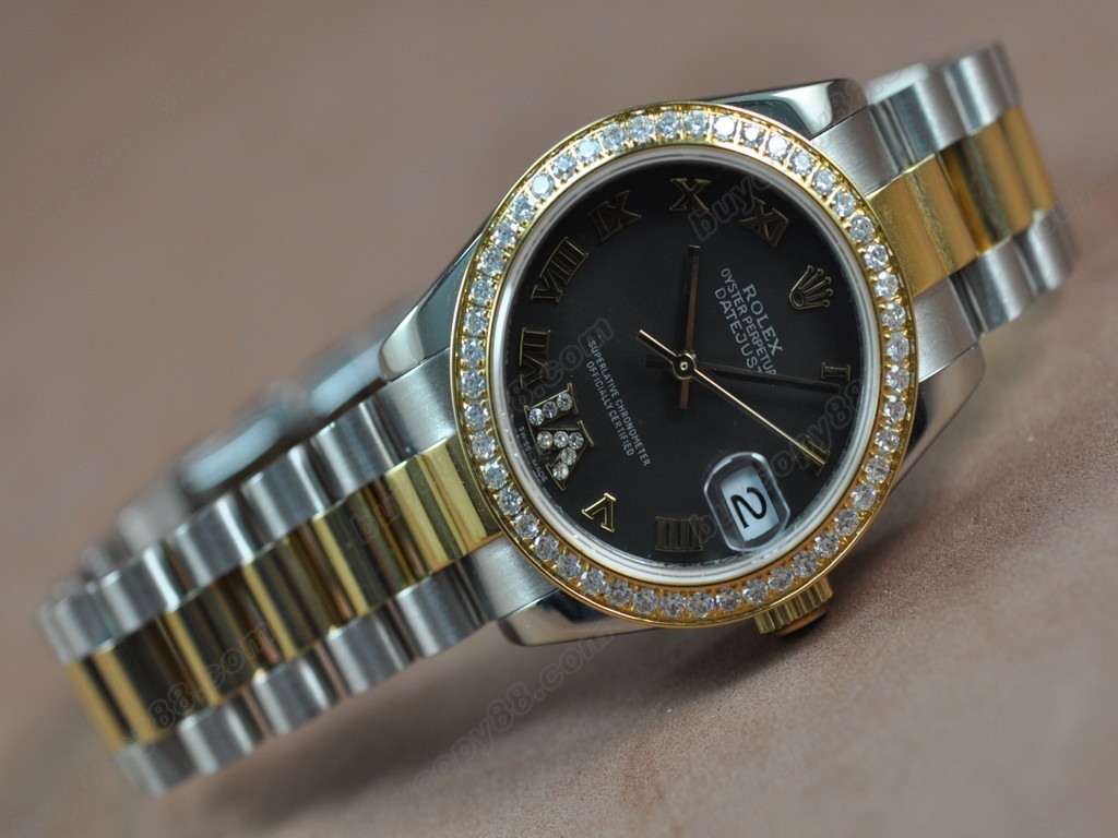 勞力士【男性用】DateJust 36mm TT Diamonds White Dial A-2836-2自動機芯搭載3